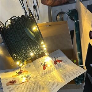 Grass String Lights with Green Wire